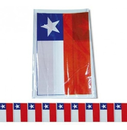 Guirnalda Banderas Plasticas 10 Mts Fiestas Patrias Chile