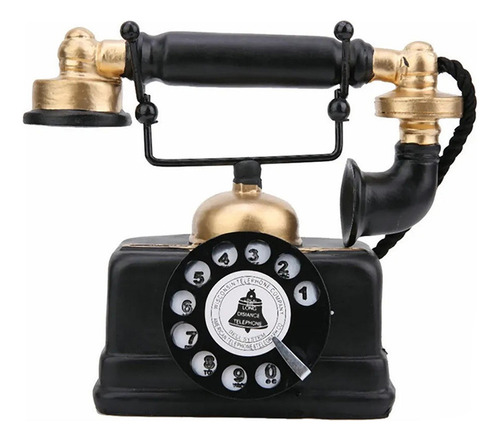 Aa Teléfono Vintage Con Botón Pulsador, Decoración De