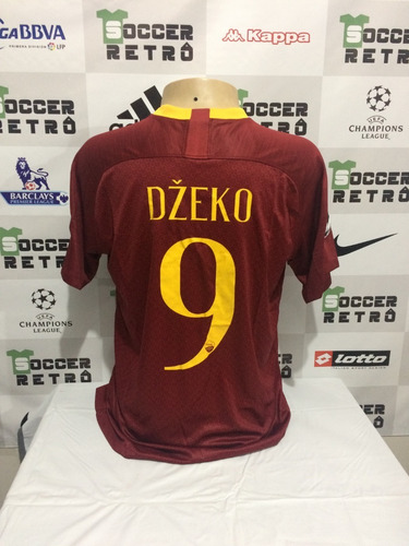 Camisa Roma 2018-19 Dzeko 9 Patch Champions League À P/ Ent