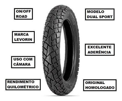 Pneu Levorin Traseiro 120/80-18 Dual Sport Uso Com Câmara