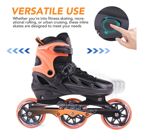 Patines En Línea Ajustables Para Adultos 3 Ruedas 100 Mm