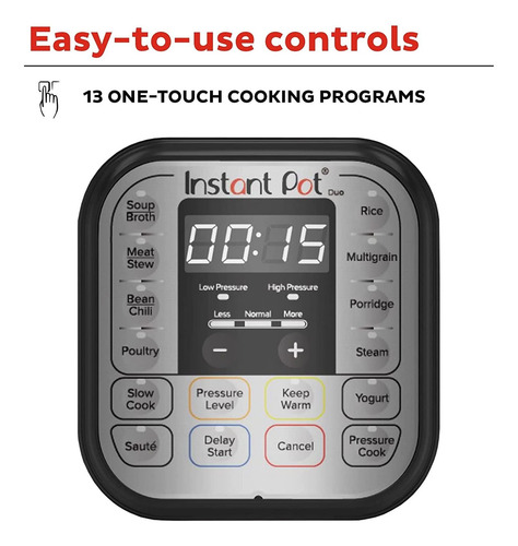Olla A Presión Instant Pot, 7.5 Litros, Eléctrica, 7 En 1