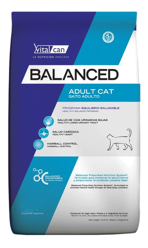 Alimento Vitalcan Balanced Gato Adulto X15kg