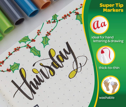 Super Tips Crayola 100 Plumones Marcadores Delgados Lavables