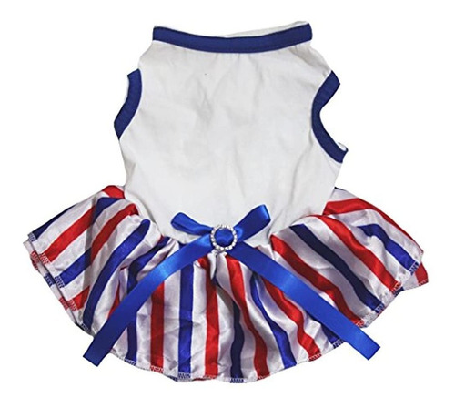 Petitebella Puppy Clothes Dog Dress Llanura Azul Blanco Top