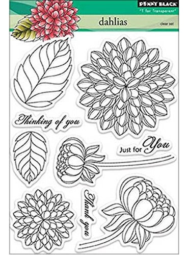 Penny Black Decorative Rubber Stamps Dahlias 30159