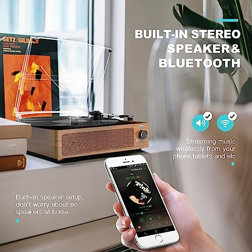 Tocadiscos Vintage Para Vinilo Con Altavoces Tocadiscos Retr