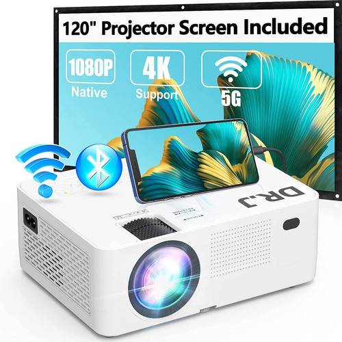 Proyector Bluetooth Wifi 5g Nativo 1080p + Pantalla 120 