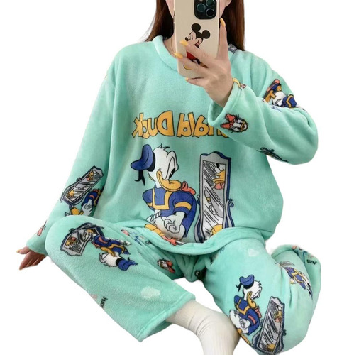 Pijama 2 Piezas Afelpado Personaje Dama