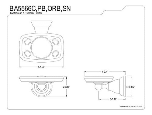 Kingston Brass Ba5566sn Royale - Soporte Para Cepillos De Di