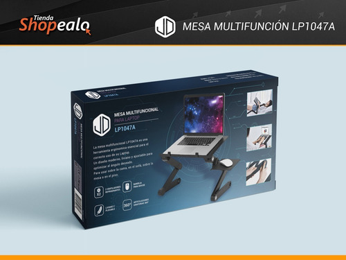 Imagen 6 de 9 de Mesa Regulable Multifuncional P/ Notebook Jd Lp1047a Cuota-*