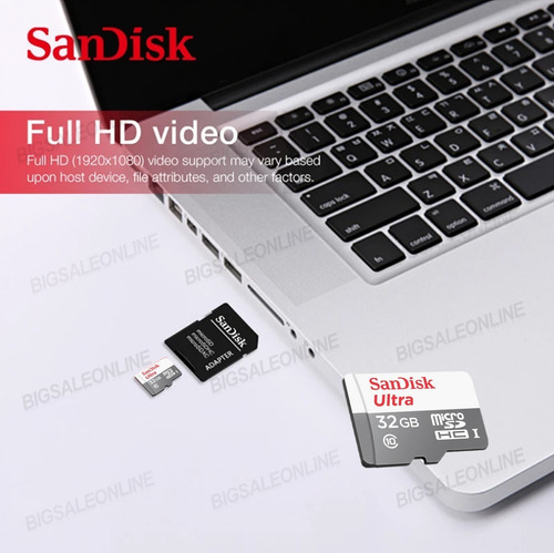 Memoria Sd 32gb Sandisk P/ Celular Tablet Camaras Wifi, Dron