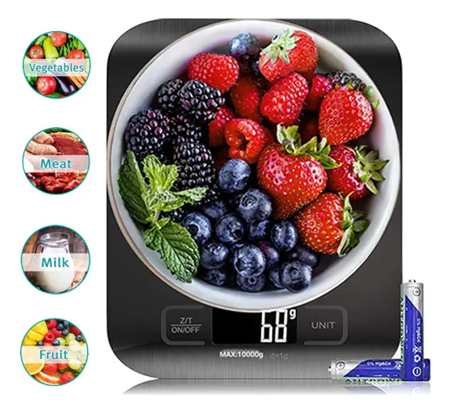 FOFODIO Balanza Digital De Precision Cocina Reposteria 1g A 10kg Color Gris