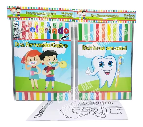 25 Livro Colorir Lápis De Cor Cobrinha Maluca Dentista