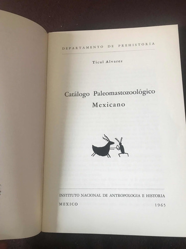 Ticul Alvarez: Catalogo Paleomastozoologico Mexicano (Usado)