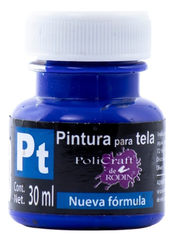 Pintura Para Tela Pt Rodin Policraft Acabado Suave 30ml Color Azul Ultramar