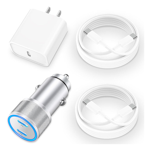 Apple Mfi Certified iPhone 15 Fast Car Charger Kit, 72w Dual