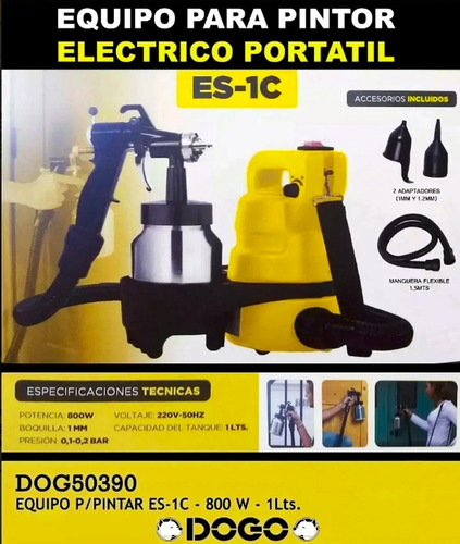 Imagen 4 de 5 de Máquina Equipo Pintar Dogo 800w Eléctrica 2rec Metal + Extra