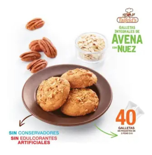 Galletas De Avena Taifeld's Con Nuez 600 G