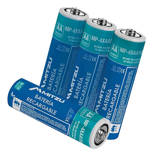 4 Pilas Recargables Doble A 700mah 1.2v Ni-cd Aa Mitzu