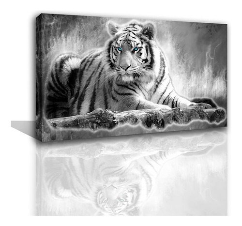 Yxbhhym Lienzo De Tigre Blanco Y Negro Con Diseno De Animale