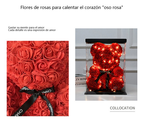 Flores De La Inmortalidad Rose Bear Regalo Creativos