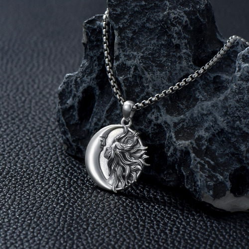 Collar Con Colgante De Luna Lattd De Plata De Ley 925, Joyer