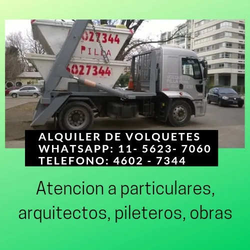 Volquetes En Villa Crespo, Colegiales, Belgrano, Caba