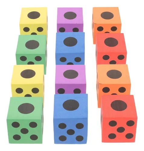 Set De 4 Dados Gigantes De Madera De 5 Cm – Colores Vivos Y Puntos Dorados, Ideales Para Juegos De Mesa Y Aprendizaje Infantil
