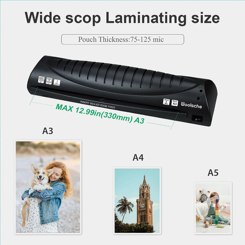 Laminadora 13 Pulgadas A3 A4 A5 A6 Calentamiento Rápido