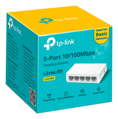 Switch Tp-link Ls1005 V1 5 Puertos 10/100mbps Blanco