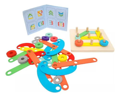 Juego Madera Geométrico Bar Shaped Montessori Geoplano Neo