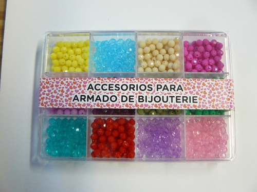 Perlas Facetadas De Acrílico En Caja - 6mm - X 12 Colores