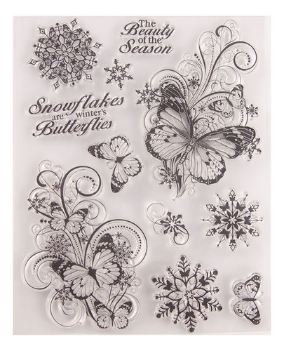Para Butterfly Silicone Clear Seal Stamp Diy Scrapbooking Em