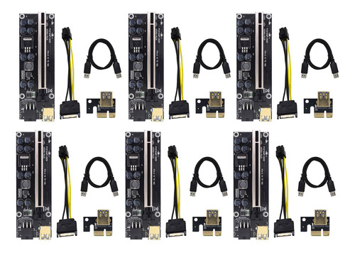 Tarjeta Adaptadora Pci-e Ver009s Pci-e De 1 A 16 X 6 Pines U