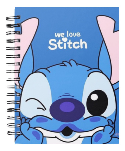 Cuaderno A5 Stitch 100 Hojas Tapa Dura Anillado