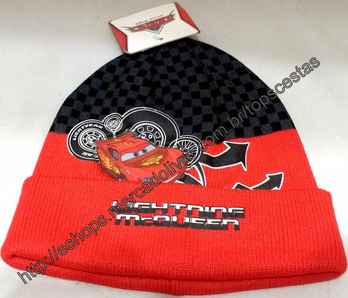 Touca Gorro Inverno Infantil Carros Disney Mcqueen Pixar