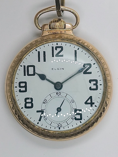 Reloj De Bolsillo Antiguo Elgin Chapa Cuerda Usado 30's.