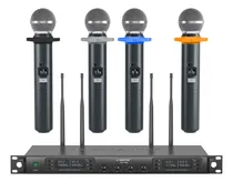 Comprar Phenyx Pro Sistema De Microfono Inalambrico De 4 Canales, Frecuencias Adjustable UHF 4x40, Microfono Inalambrico Profesional, Microfono Dinamico, Auto Scan, Ptu 7000 Para cantar, iglesia, karaoke