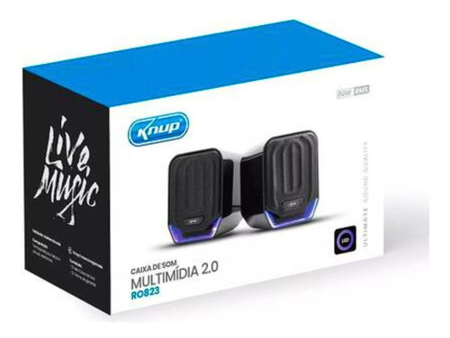 Caixa De Som Para Computador E Notebook Usb P2 12w Com Led