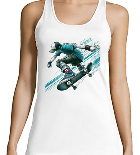 Musculosa Mujer Skate Patineta Deporte Dibujo Board M2