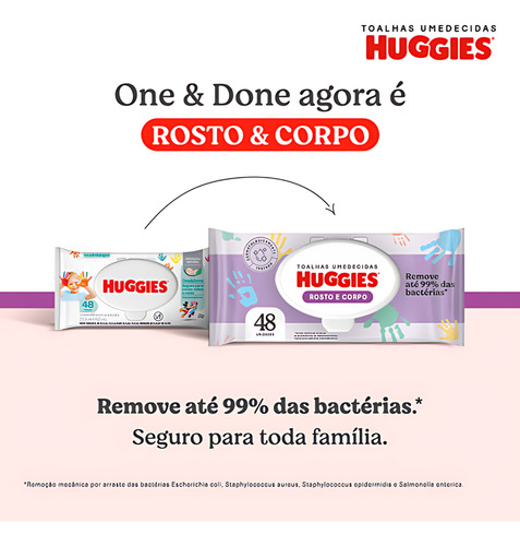 Lenço Umedecido Huggies Rosto E Corpo Pacote 48un