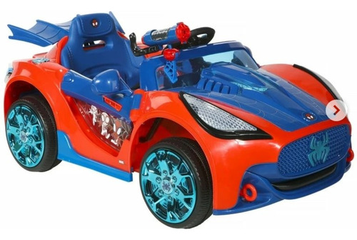 Carro Batería Spiderman Luces Sonidos Acelerador Lanzador