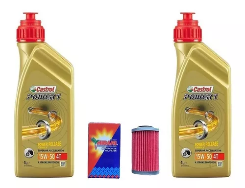 Kit Mantención 2L Castrol 10w40 + Filtro Hibari - Riders Tienda Online