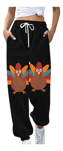 Pantalones Con Estampado De Pavo De Acción De Gracias Para M