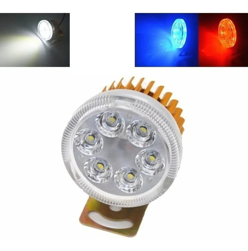 Luces Led Foco Neblinero 18w Flash Rojo Azul - Moto Auto