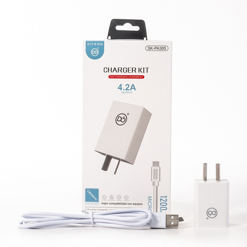 Cargador Ditron Ultra Rapido Smartphone Cable Micro Usb 