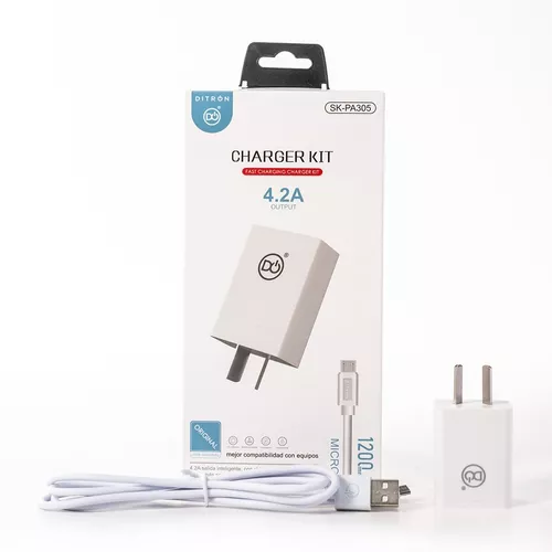 Cargador Ditron Ultra Rapido Smartphone Cable Micro Usb