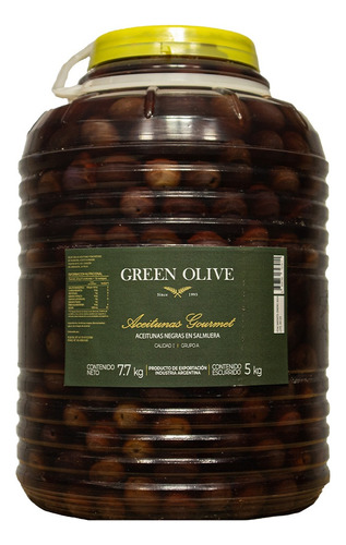 Aceitunas Negras Nat. Green Olive N° 000 X 5 Kg. Garrafa