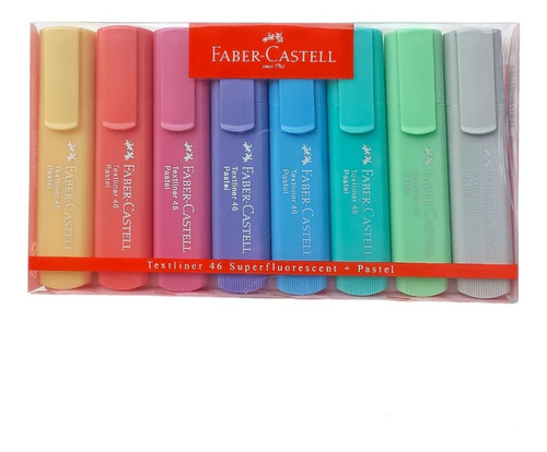 Resaltadores Marcadores Colores Pastel Faber Castell X 8
